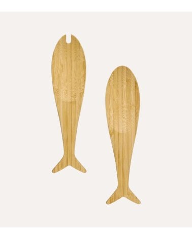 Set de 2 Cubiertos de Ensaladera Oceania Peces de Bambú
