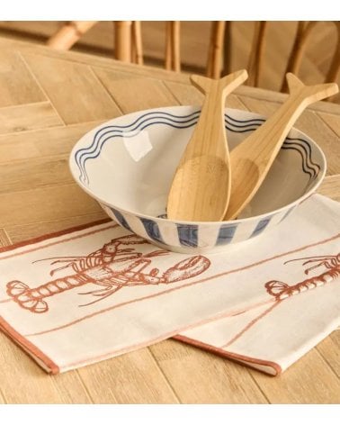 Set de 2 Cubiertos de Ensaladera Oceania Peces de Bambú