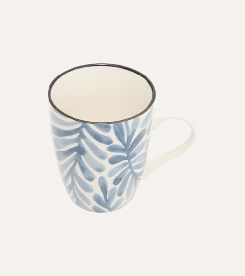 Taza Mug Umami con Hojas Efecto Acuarela de Porcelana
