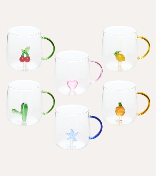 Taza Mug Nelya con Figura Sumergida de Vidrio