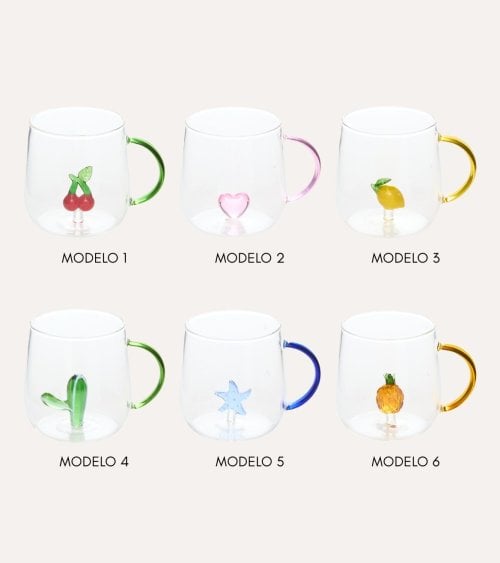 Taza Mug Nelya con Figura Sumergida de Vidrio