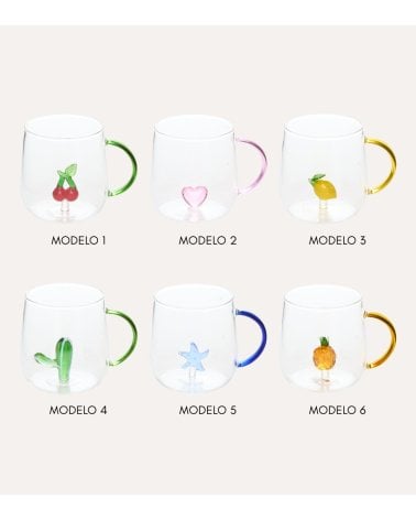 Taza Mug Nelya con Figura Sumergida de Vidrio