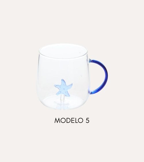 Taza Mug Nelya con Figura Sumergida de Vidrio