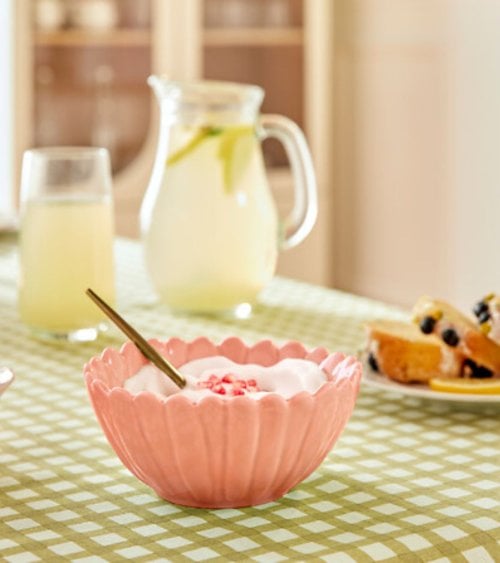 Cuenco Rose con Forma de Flor de Gres