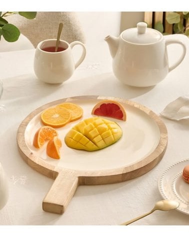 Plato de Presentación Inaya con Asa de Madera de Mango