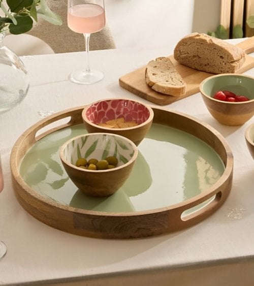 Bandeja Inaya con Asas de Madera de Mango