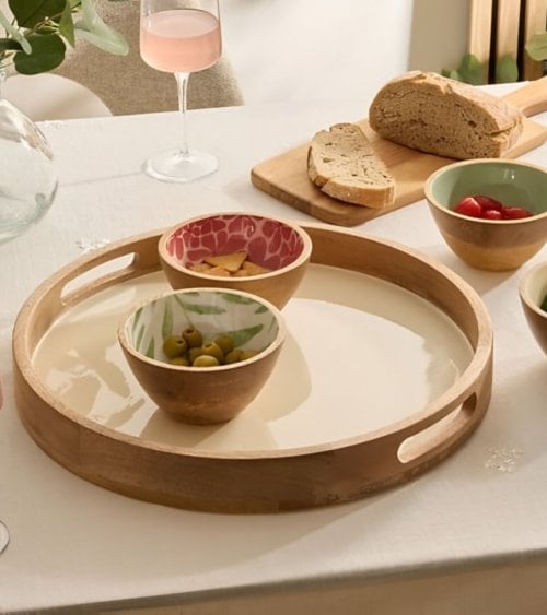 Bandeja Inaya con Asas de Madera de Mango