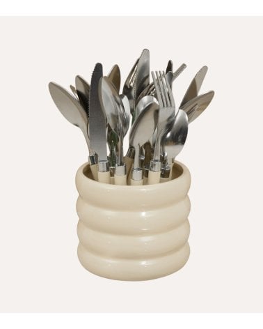 Set de 24 Cubiertos Elsa de Acero Inoxidable con Base de Cerámica