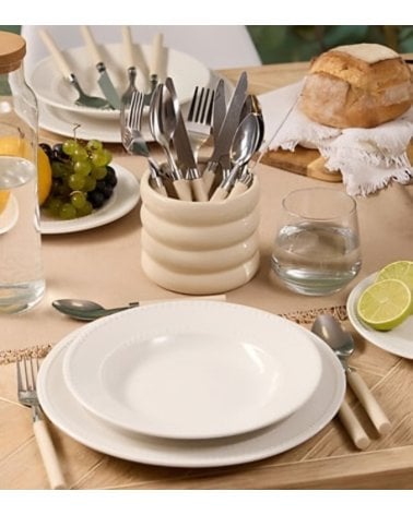 Set de 24 Cubiertos Elsa de Acero Inoxidable con Base de Cerámica