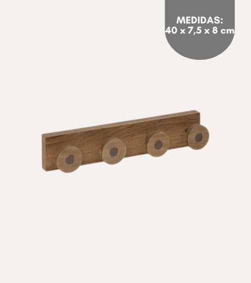 Perchero de Pared Côme de Metal y Madera