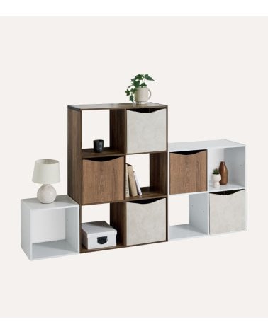 Cesta de Almacenamiento Côme Efecto Madera de Cartón