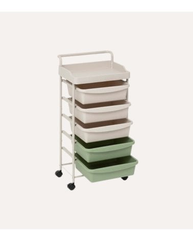 Carro Auxiliar Deskolor con 5 Bandejas de Plástico