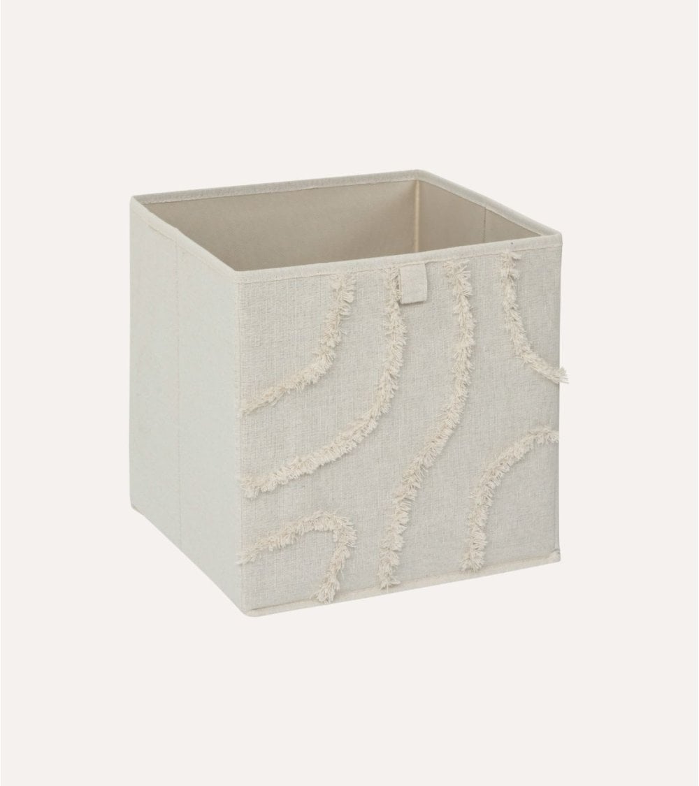 Cesta de Almacenamiento Bali con Flecos de Cartón