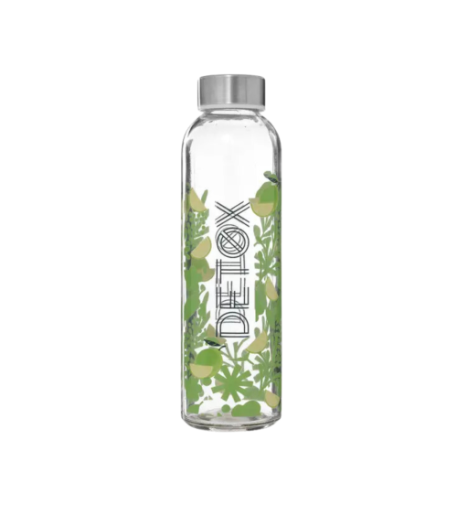 Botella de Cristal Détox con Motivo Frutal -2