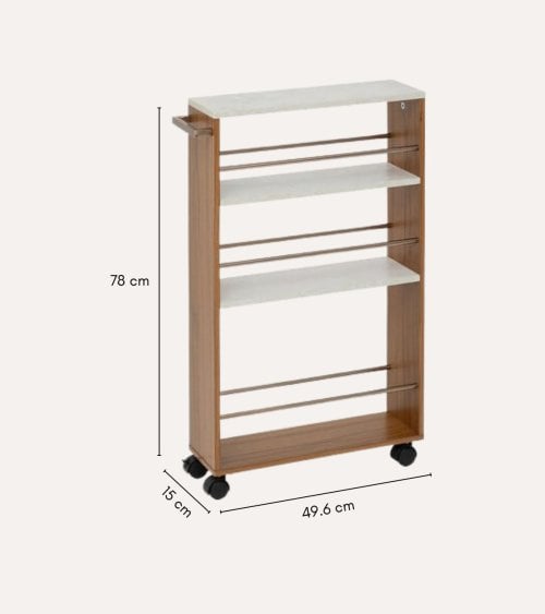 Carro Auxiliar Côme con 4 Niveles de MDF