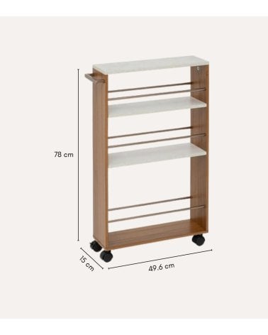 Carro Auxiliar Côme con 4 Niveles de MDF
