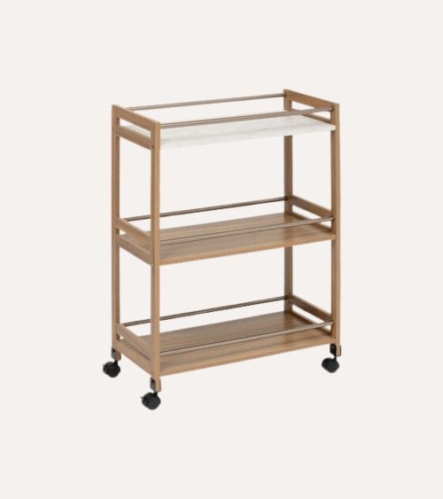 Carro Auxiliar Côme con 3 Niveles de MDF