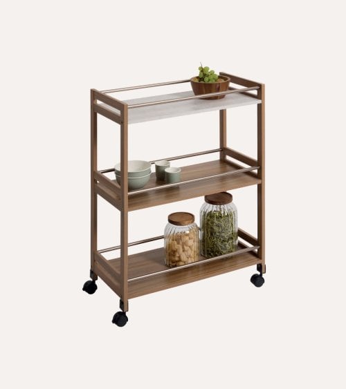 Carro Auxiliar Côme con 3 Niveles de MDF