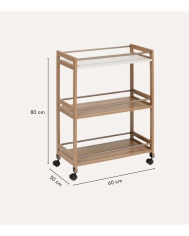 Carro Auxiliar Côme con 3 Niveles de MDF