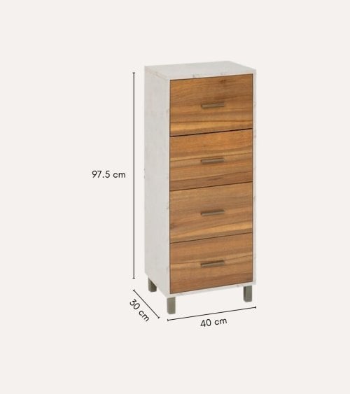 Cajonera Auxiliar Côme con 4 Cajones de MDF