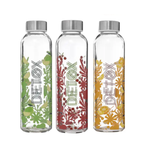 Botella de Cristal Détox con Motivo Frutal -1
