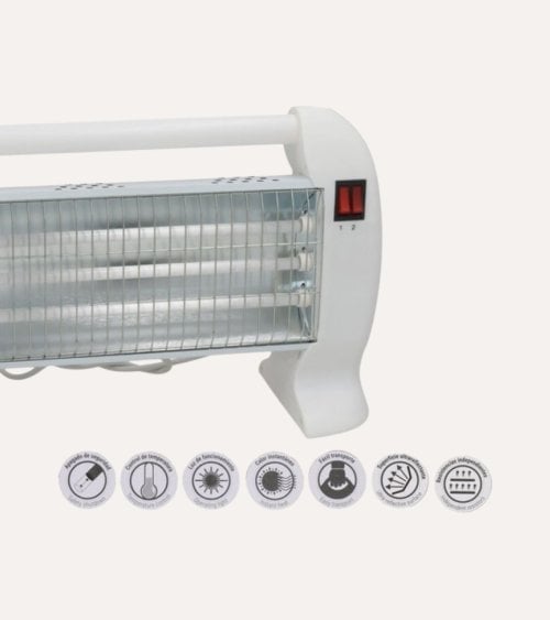 Calefactor Eléctrico con 3 Barras de Cuarzo
