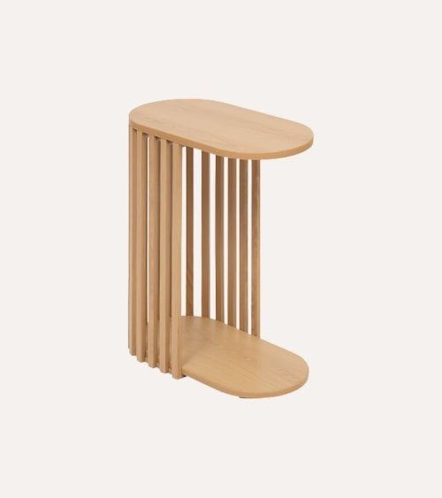 Mesa Auxiliar Slat Efecto Palillería de MDF