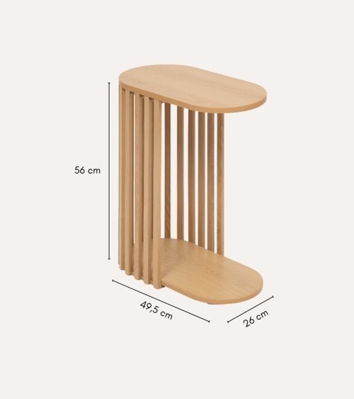Mesa Auxiliar Slat Efecto Palillería de MDF
