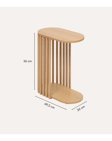 Mesa Auxiliar Slat Efecto Palillería de MDF