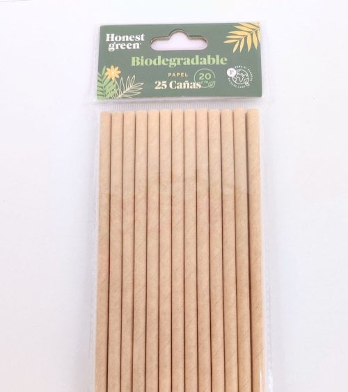 Pack 25 Cañas De Papel Biodegradables Honest Green