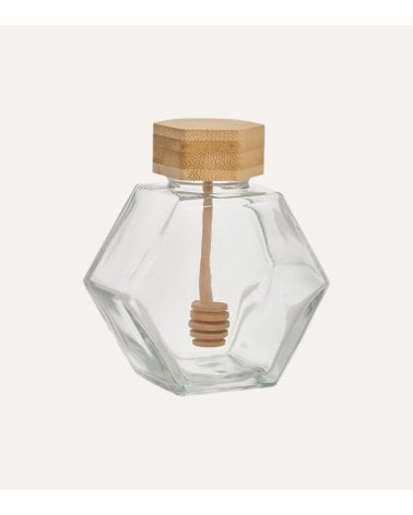 Tarro para Miel Hex de Vidrio