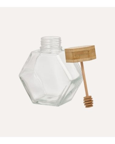 Tarro para Miel Hex de Vidrio
