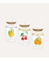 Vaso Fruity con Pajita de Vidrio
