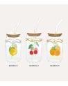 Vaso Fruity con Pajita de Vidrio