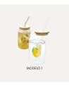 Vaso Fruity con Pajita de Vidrio