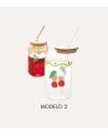 Vaso Fruity con Pajita de Vidrio