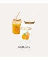 Vaso Fruity con Pajita de Vidrio