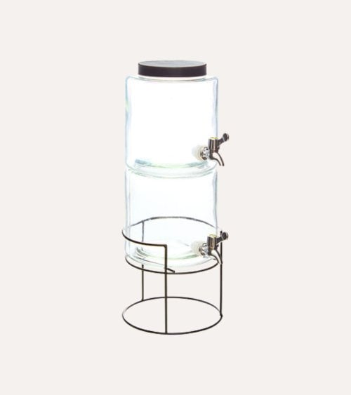 Dispensador de Bebidas Doble con Base de Vidrio