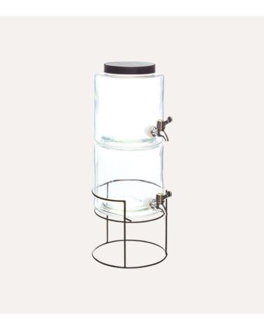 Dispensador de Bebidas Doble con Base de Vidrio