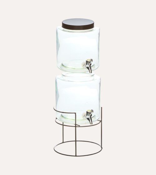 Dispensador de Bebidas Doble con Base de Vidrio
