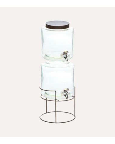 Dispensador de Bebidas Doble con Base de Vidrio