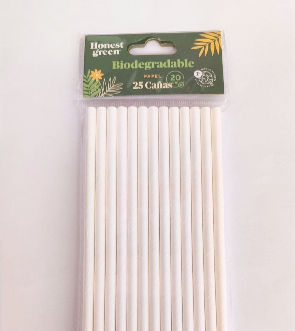 Pack 25 Cañas De Papel Biodegradables Honest Green-5