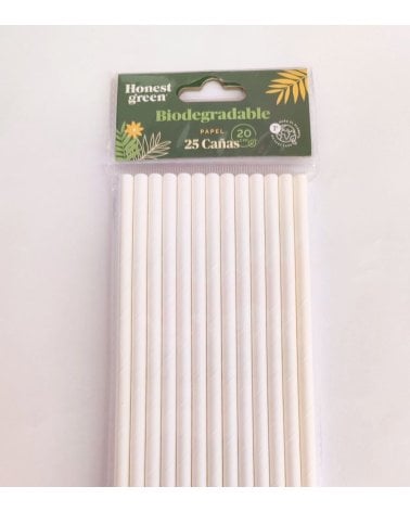 Pack 25 Cañas De Papel Biodegradables Honest Green-5