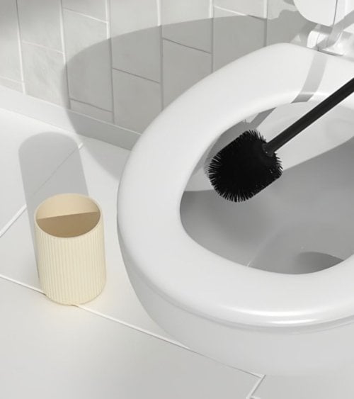 Escobilla de Baño A Raya de Plástico y Metal