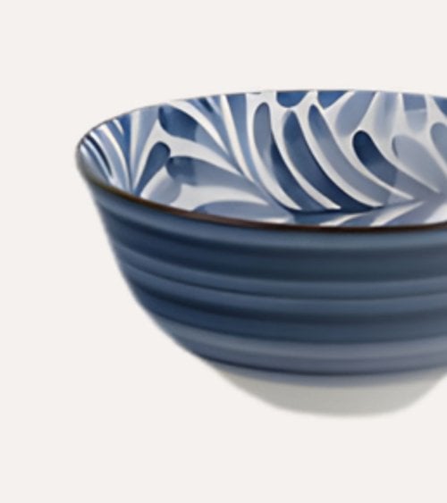 Cuenco Umami con Hojas Efecto Acuarela de Porcelana