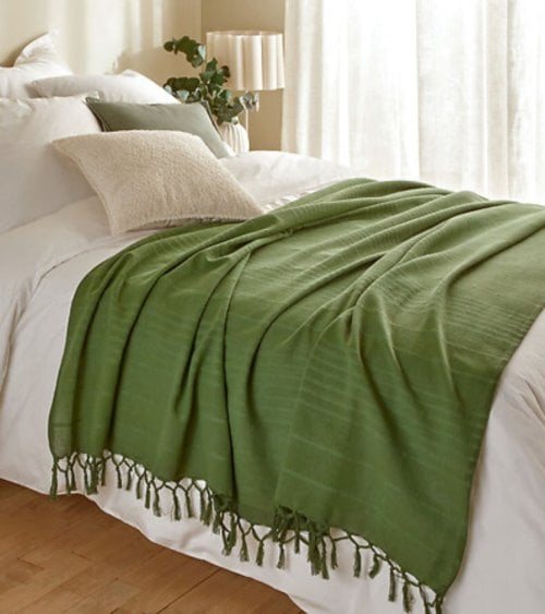 Manta con Flecos de Algodón