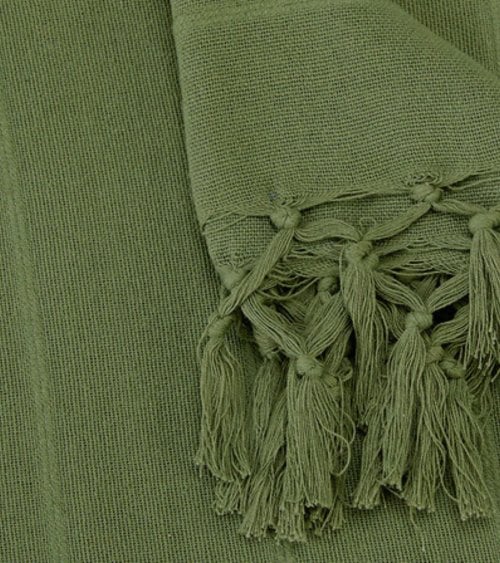 Manta con Flecos de Algodón