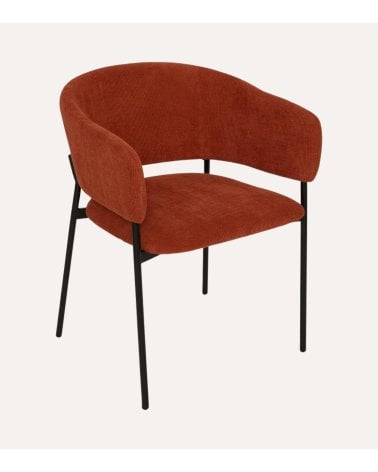 Silla Solea de Acero y Terciopelo Acanelado