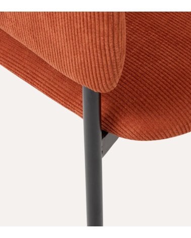 Silla Solea de Acero y Terciopelo Acanelado