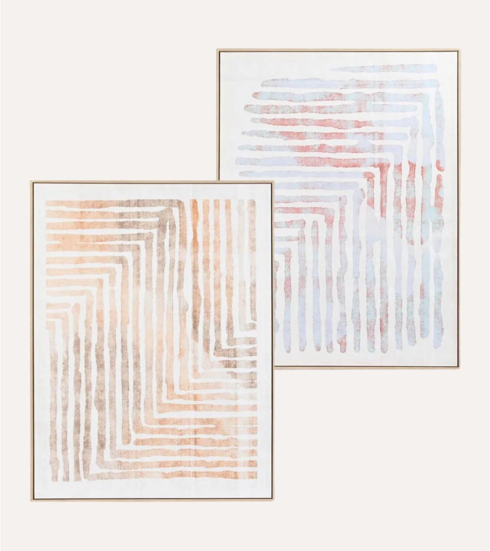 Cuadro Lienzo Pintura de Agua con Marco de Plástico